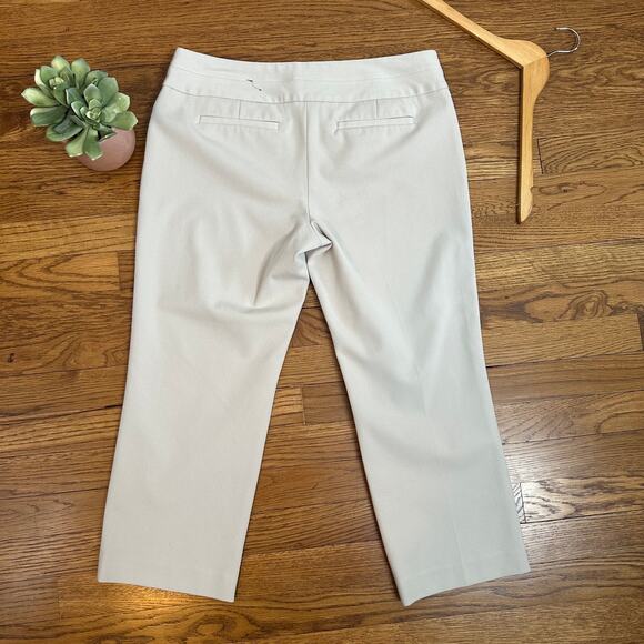 Express Cropped Ankle Tan Editor Mid Rise Pants - Picture 7 of 8